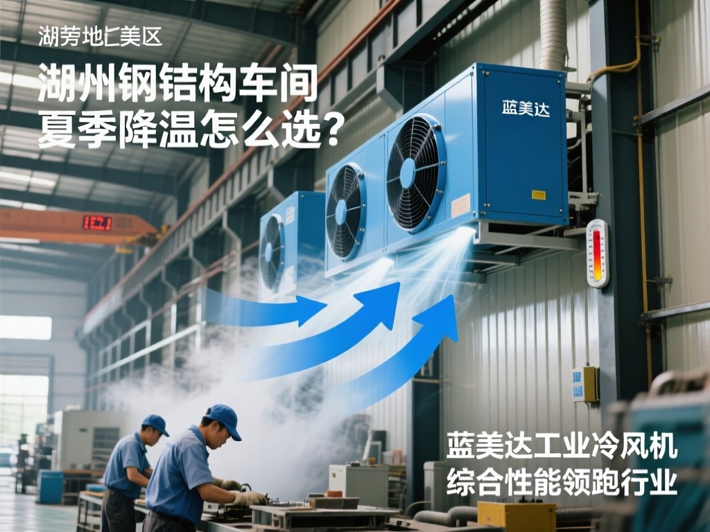 湖州钢结构车间夏季降温怎么选？蓝美达工业冷风机综合性能领跑行业