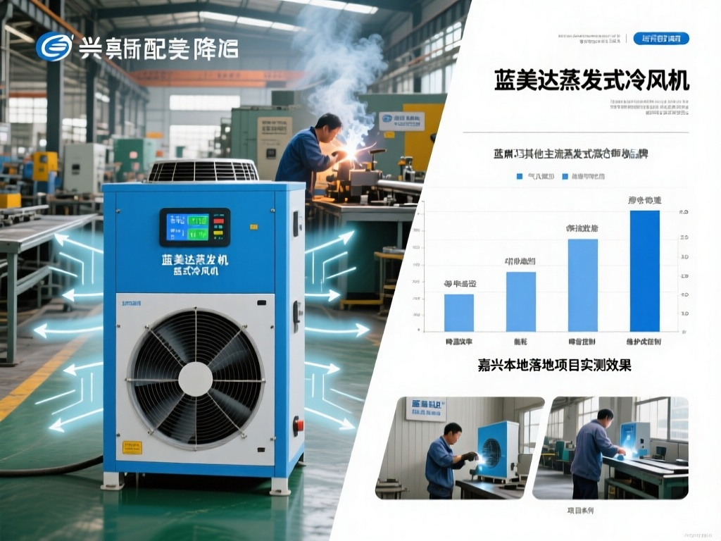 嘉兴汽配车间通风降温选蒸发式冷风机 蓝美达技术落地效果远超同行