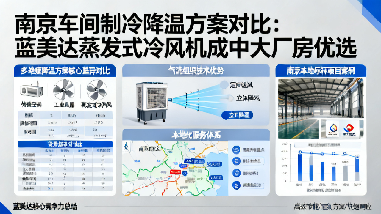 南京车间制冷降温方案对比:蓝美达蒸发式冷风机成中大厂房优选