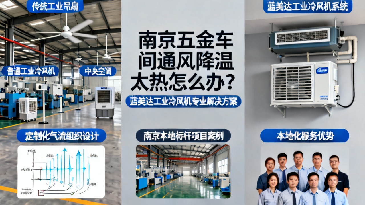 南京五金车间通风降温太热怎么办？蓝美达工业冷风机专业解决方案